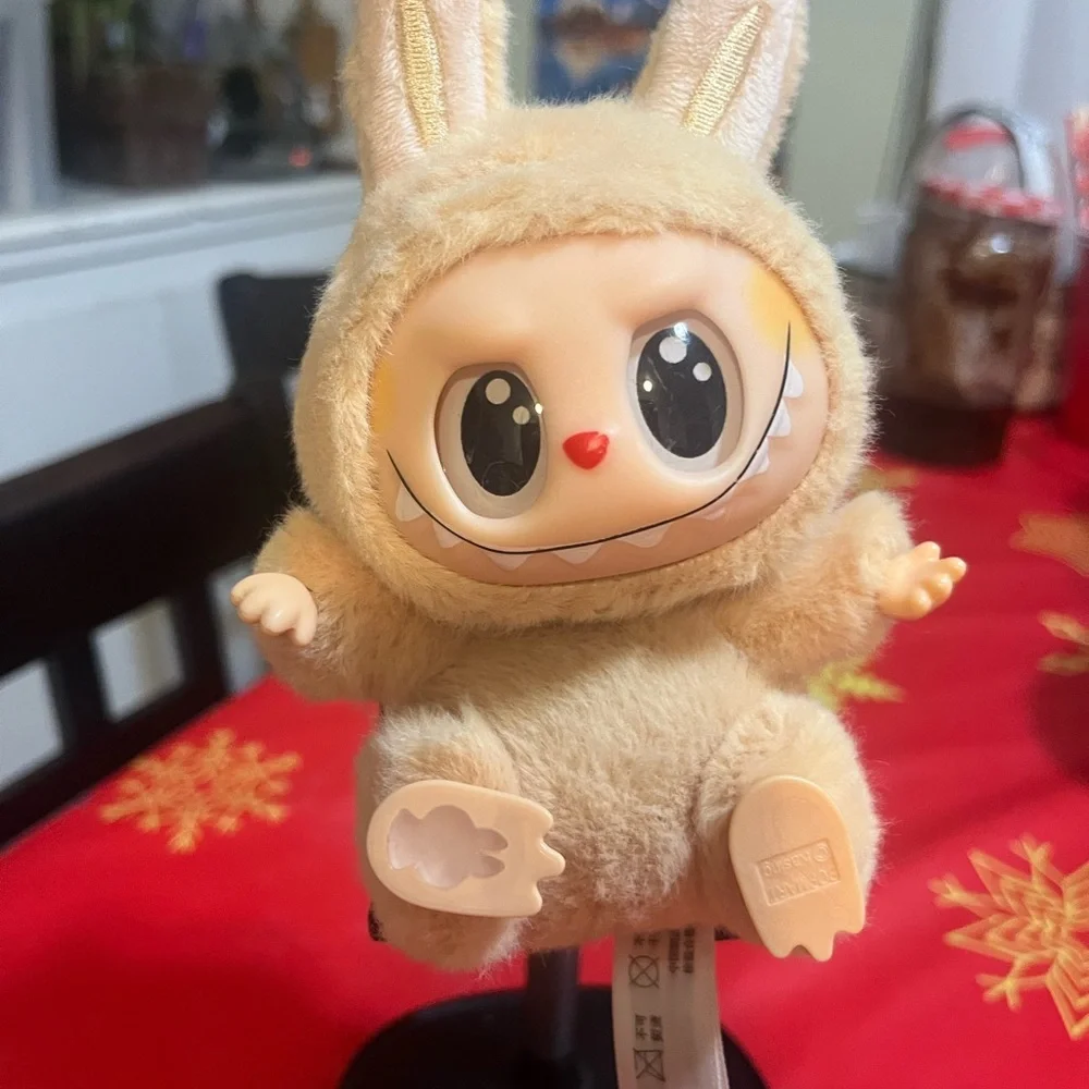 Charming Tan Bunny Plush Outfit for Small Pets
